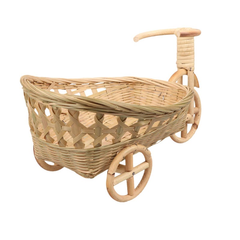 Woven Storage Basket Tricycle Design 22x12x18cm Natural Material For Kitchen Dining Party - Image 4