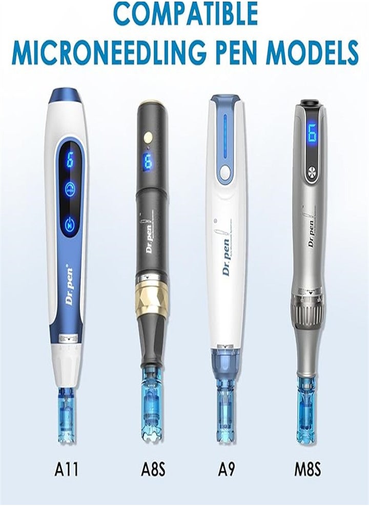 دي آر. بن - عبوة من 10 خراطيش حبر إبرة قلم Dr.Pen Microneedle - متوافقة مع طرازات Dr.Pen A9 وA11 وA8S وM8S، قطع غيار يمكن التخلص منها مع حربة (نانو-R دائري) - Image 1