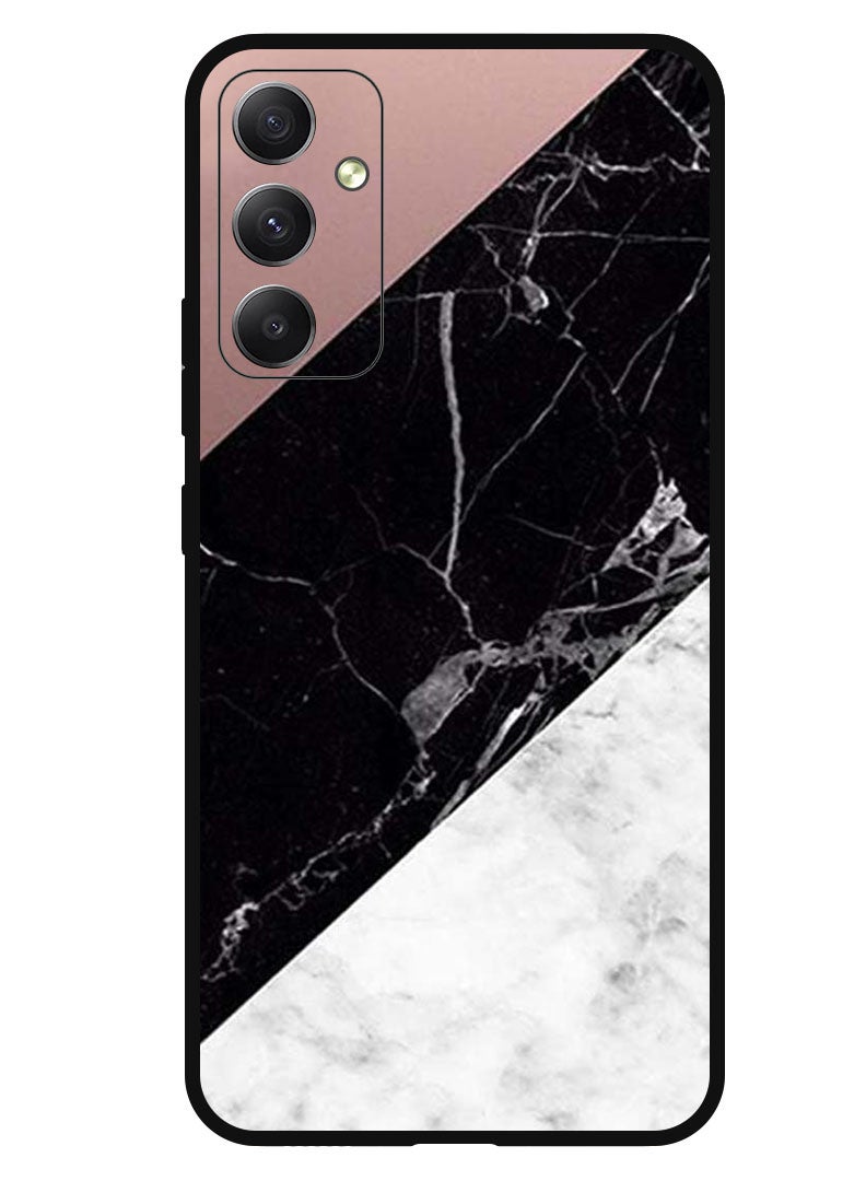 Theodor Protective Case Anti Scratch Shock Proof Bumper Cover For Samsung Galaxy A05s Hite & Black Marble Top Is Plain - Image 1