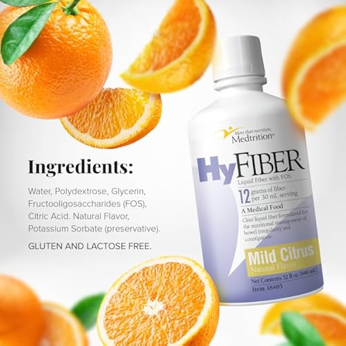 Medtrition HyFiber Daily Liquid Fiber for Regularity and Soft Stools, 12 Grams Soluble Fiber, 32 fl oz 1 Bottle - Image 3