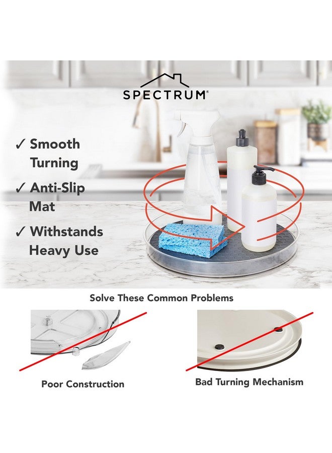 Spectrum Lazy Susan Organizer, Hexa Round Small (2-Pack) - Lazy Susan Turntable for Cabinet, Refrigerator, Pantry, Table, & Shelf - Rotating & Spinning Pantry Organization & Storage for Fridge - Image 3