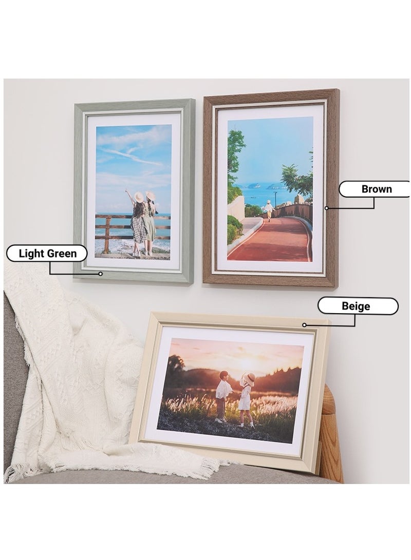 Pack of 2, A3 Photo Frame, Minimalist Rectangular Photo Picture Frame, 30x42centimeter, Brown  - Image 3