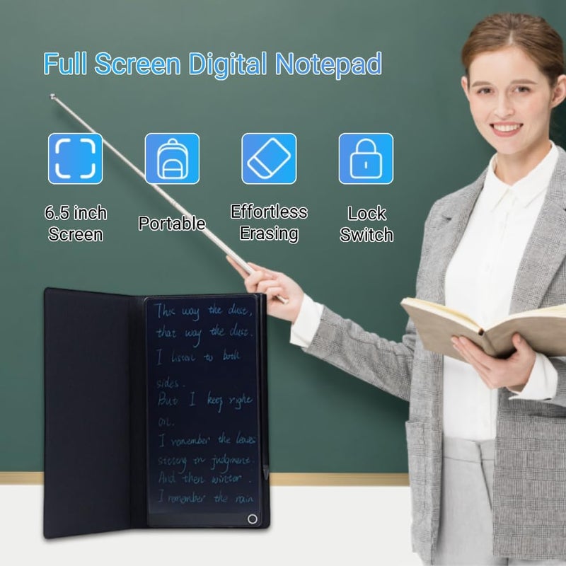 LCD Writing Tablet for Adults, 6.5In Mini Full Screen Drawing Board, Reusable Digital Notepad, Digital Notebook with Pen, Note Taking & Drawing - Image 3