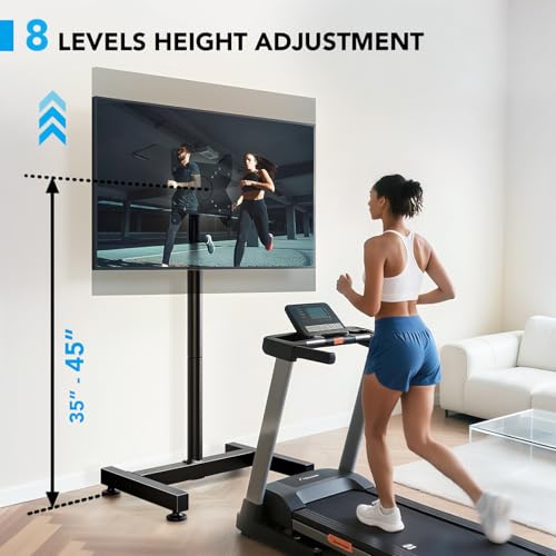 AX WABER TV Floor Stand for 13-50 inch Screens Holds up to 77lbs, Tilting and Height Adjustable Monitor Floor Stand Mount,Tall Standing TV Stand for Bedroom, Dorm Room, Office, Max VESA 200x200mm - Image 2