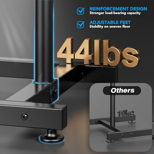 AX WABER TV Floor Stand for 13-50 inch Screens Holds up to 77lbs, Tilting and Height Adjustable Monitor Floor Stand Mount,Tall Standing TV Stand for Bedroom, Dorm Room, Office, Max VESA 200x200mm - Image 5