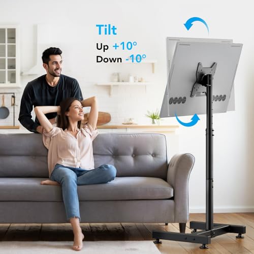 AX WABER TV Floor Stand for 13-50 inch Screens Holds up to 77lbs, Tilting and Height Adjustable Monitor Floor Stand Mount,Tall Standing TV Stand for Bedroom, Dorm Room, Office, Max VESA 200x200mm - Image 4