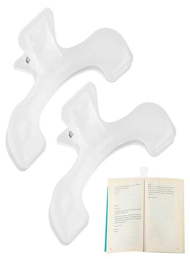 Restynic 2PCS Book Page Holders for Reading, Transparent Book Clip, Page Holder Bookmark for Reading Teaching and Fixing Manuscripts, Suitable for Teacher Clerk - Image 1