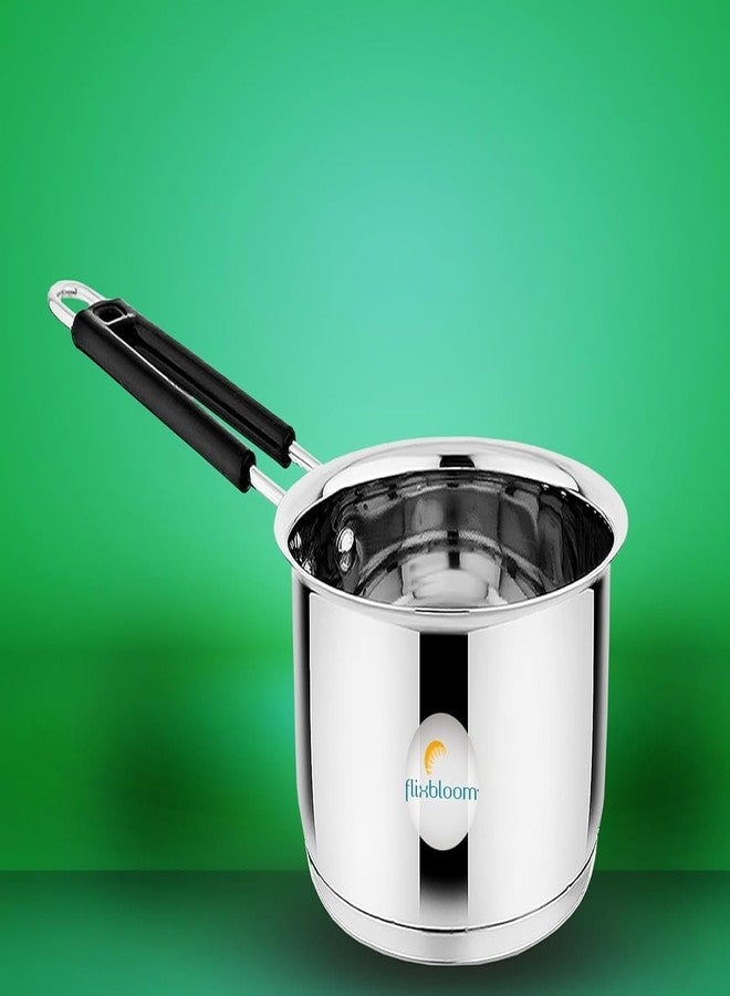 Flixbloom Kitchen Special Heavy Gauge Stainless Steel Saucepan/Tea Pan, (Induction & LPG Cooking Cookware) TPan/Chaidan/Milk Pan/Sauce Pot Sauce Pan (800 Ml Sauce Pan) - Image 1