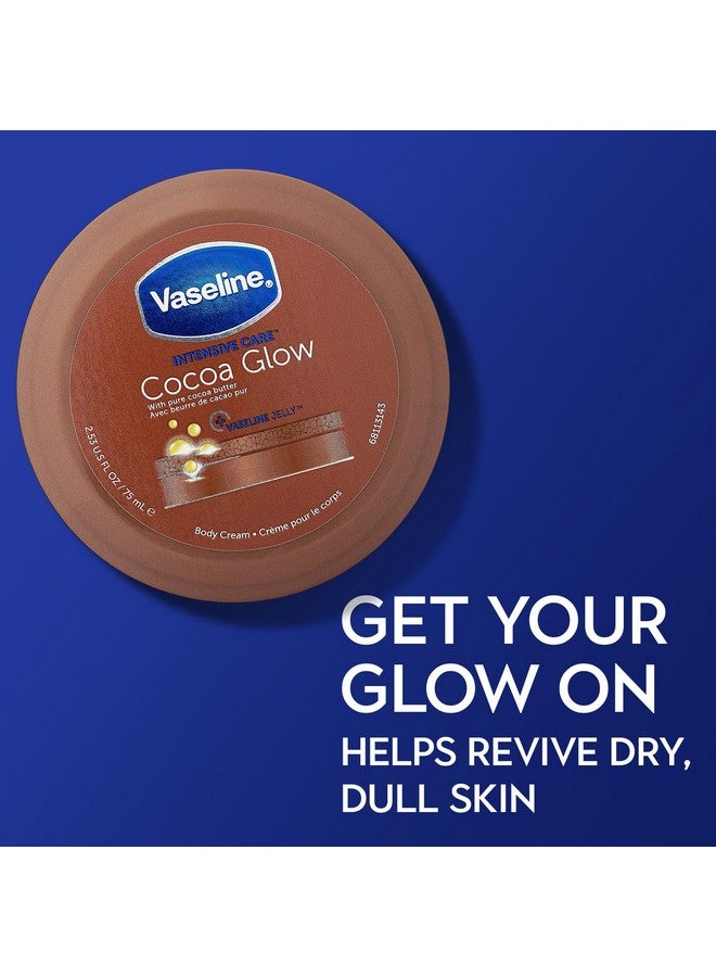 فازلين كريم فازلين للجسم بخلاصة الكاكاو، عبوة من 6 قطع - كريم مرطب بزبدة الكاكاو النقية يدوم 48 ساعة للبشرة الجافة، حجم مناسب للسفر، 2.53 أونصة سائلة - Image 3