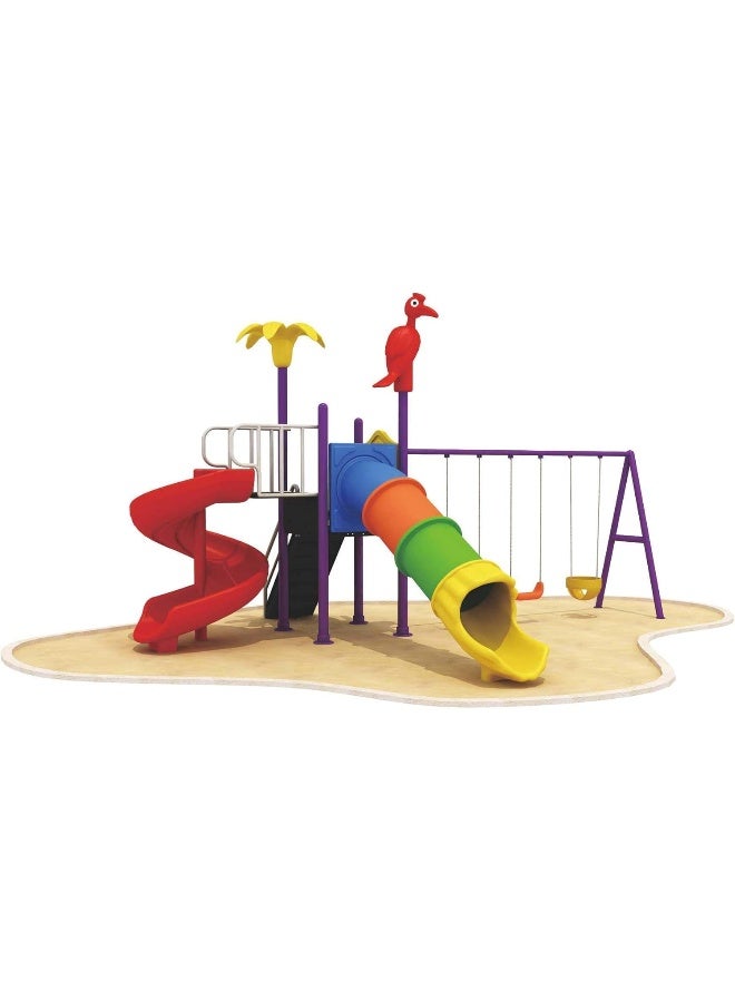 Rainbow Toys Outdoor Play Set with Slides, Swings, and Climbers - Image 3