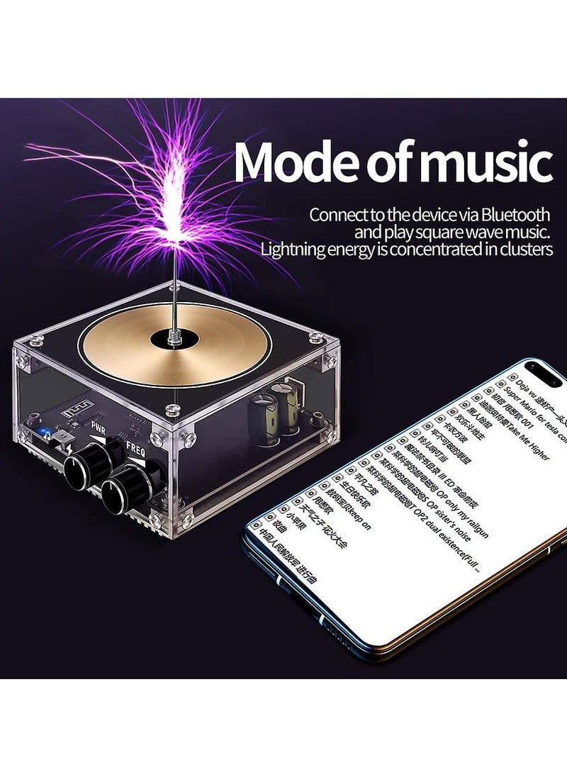 Generic - Musical Tesla Coil Music Plasma Speaker AL-233 Plasma Music Tesla Coil Module Golden With Acrylic Shell EU/US Power Plug - Image 1