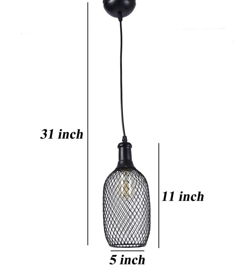 Tu Casa HG-15 Bottle Shape Metal mesh pendent Light Iron Holder Type e-27 Size 11x5x29"-(Bulb not Included) - Image 4