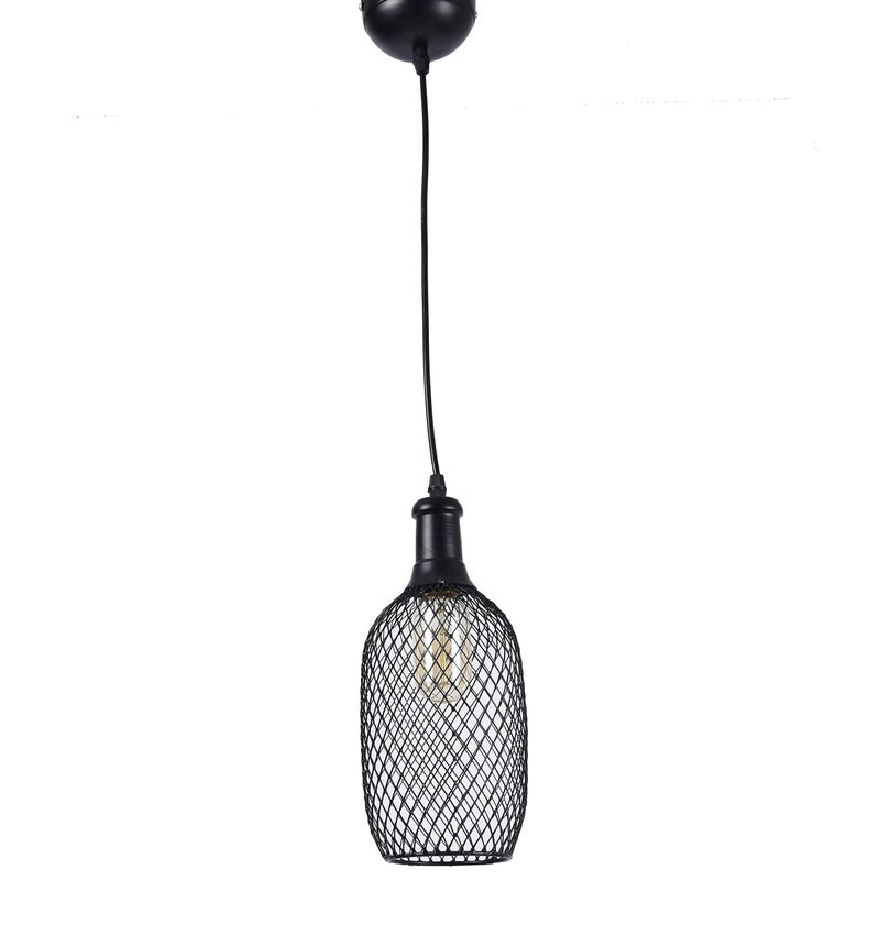 Tu Casa HG-15 Bottle Shape Metal mesh pendent Light Iron Holder Type e-27 Size 11x5x29"-(Bulb not Included) - Image 3