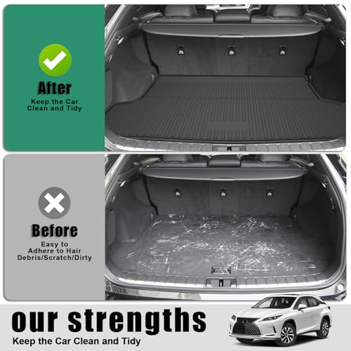 IKABEVEM Original 2016-2022 RX Floor Mats and Cargo Liner for Lexus RX/RX350/RX450h (Not for RXL) - Custom Fit TPE All Weather Floor Liners and Trunk Mat for Lexus RX 2016-2022 - Image 5
