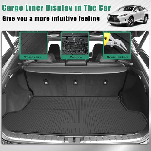 IKABEVEM Original 2016-2022 RX Floor Mats and Cargo Liner for Lexus RX/RX350/RX450h (Not for RXL) - Custom Fit TPE All Weather Floor Liners and Trunk Mat for Lexus RX 2016-2022 - Image 4