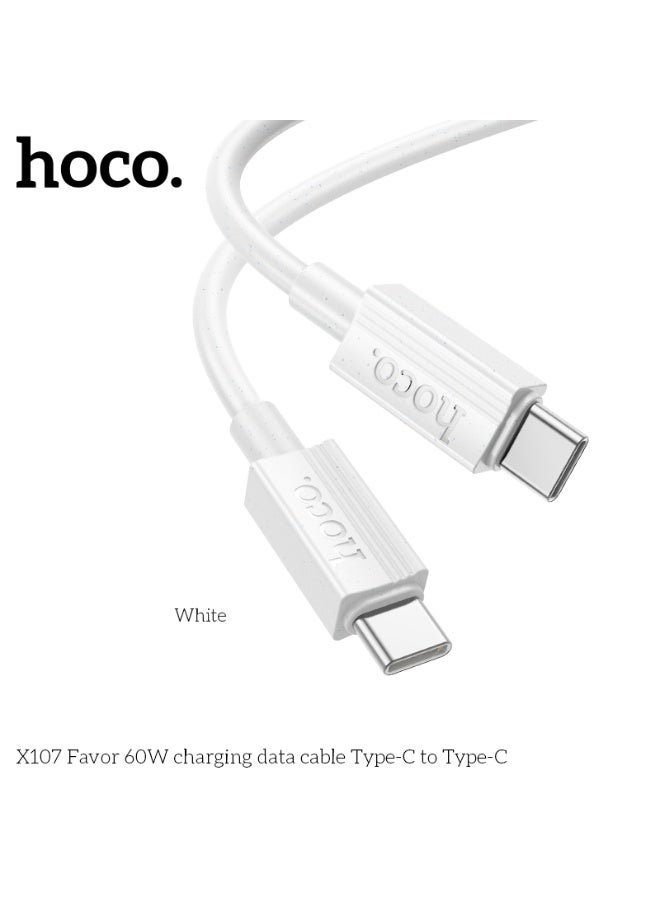 هوكو. كابل شحن بيانات X107 Favor 60 واط من النوع C إلى النوع C - Image 1