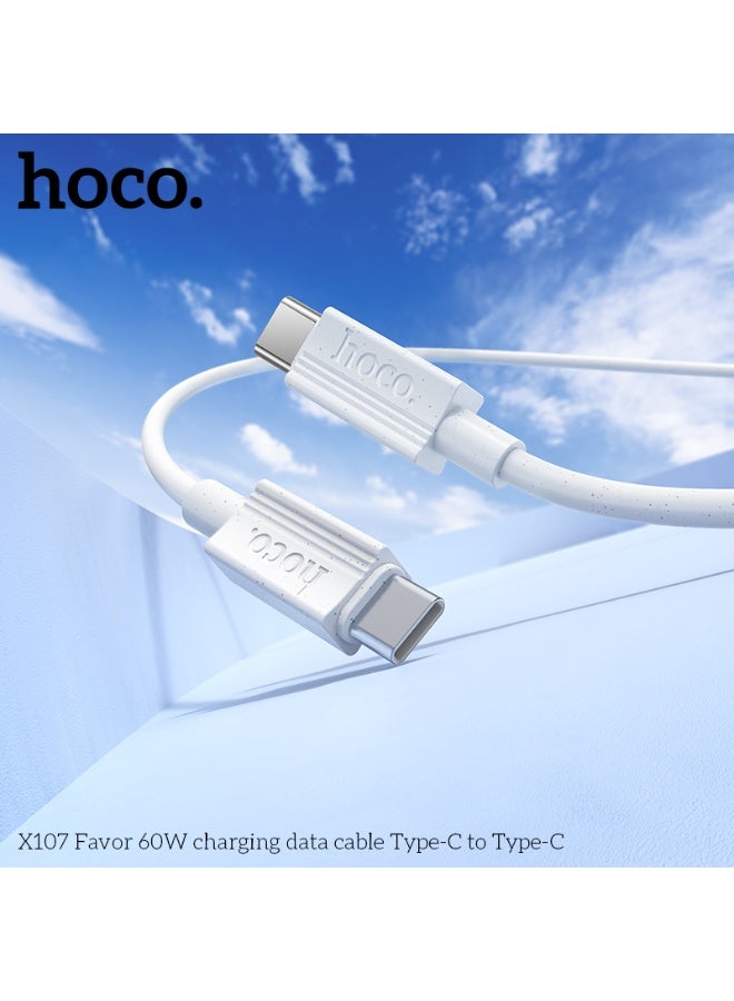 هوكو. كابل شحن بيانات X107 Favor 60 واط من النوع C إلى النوع C - Image 3