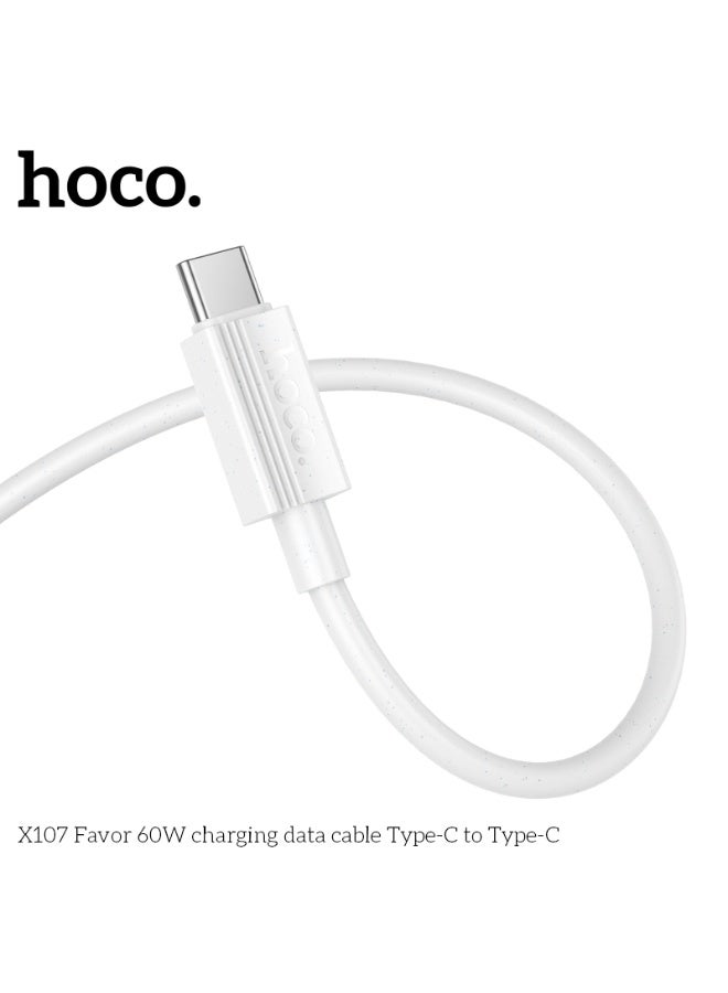 هوكو. كابل شحن بيانات X107 Favor 60 واط من النوع C إلى النوع C - Image 2