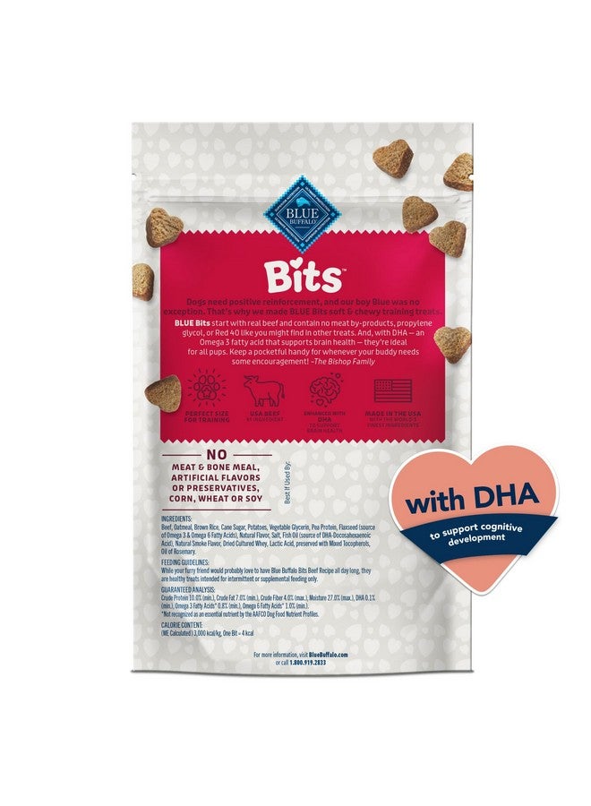 بلو بافلو مكافآت الكلاب الناعمة من بلو بافالو بيتس للتدريب، مصنوعة من مكونات طبيعية ومعززة بحمض الدوكوساهيكسانويك، وصفة لحم بقري، كيس 4 أونصات - Image 2