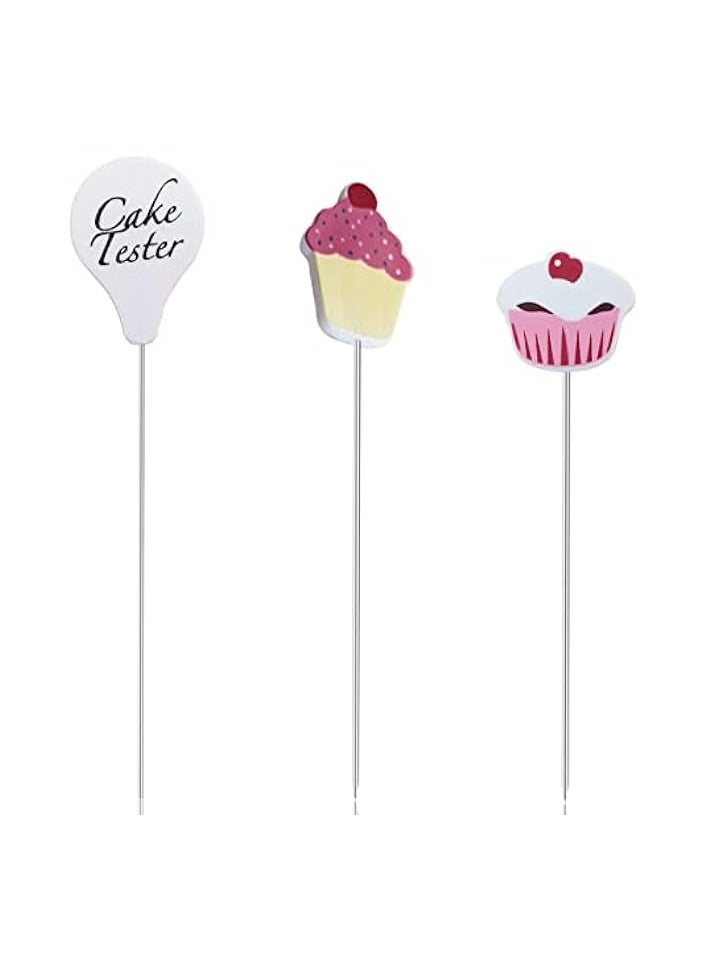 erorex 【3 Pcs】 Cake Tester Needle Reusable Metal Cake Probe Cake Testing Needle for Baking,Home Bakery Muffin Bread Skewer Cake Testing Stick  - Image 1