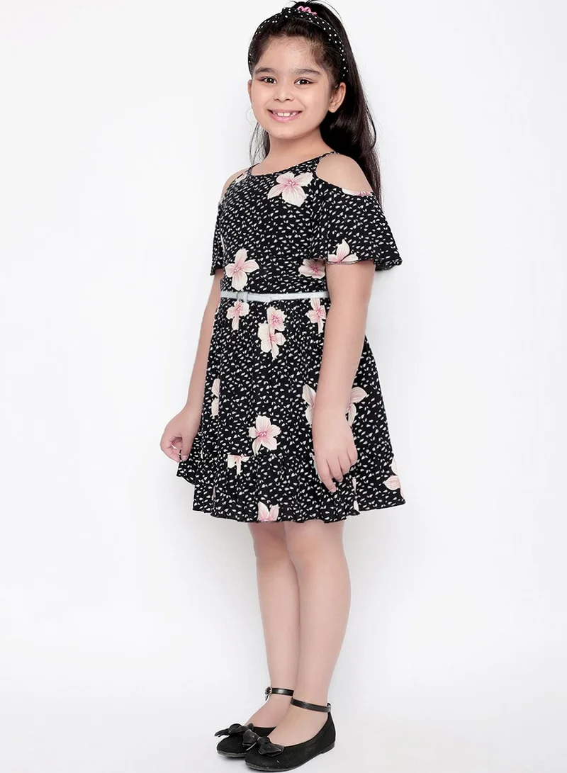 THE VANCA Floral Cold-Shoulder Dress