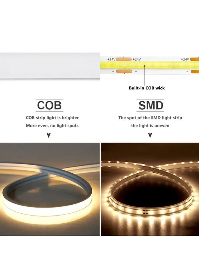 شريط ضوء النيون USB بطول 5 أمتار 4000K مع مفتاح تحكم ثلاثي الوظائف 320 LED إضاءة حبل مرن ساطع - Image 4