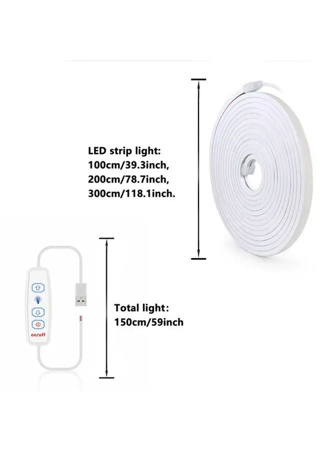 شريط ضوء النيون USB بطول 5 أمتار 4000K مع مفتاح تحكم ثلاثي الوظائف 320 LED إضاءة حبل مرن ساطع - Image 3