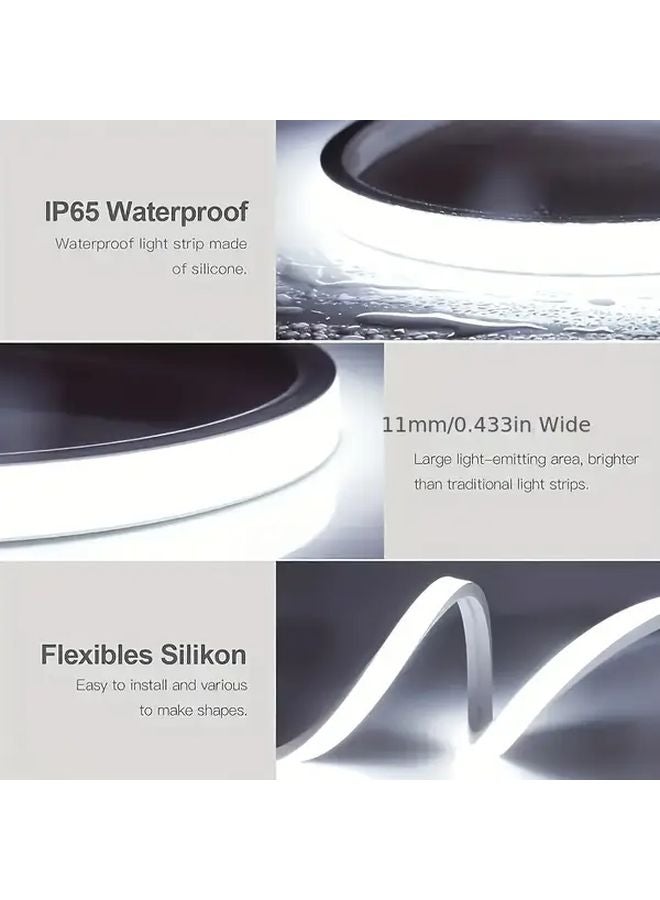 شريط ضوء النيون USB بطول 5 أمتار 4000K مع مفتاح تحكم ثلاثي الوظائف 320 LED إضاءة حبل مرن ساطع - Image 5