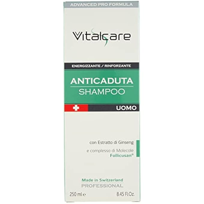 Vitalcare SWISS HAIR LOSS SHAMPOO FOR MEN WITH GINSENG EXTRACT AND FOLLICUSAN MOLECULAR COMPLEX 250 ML - Image 3