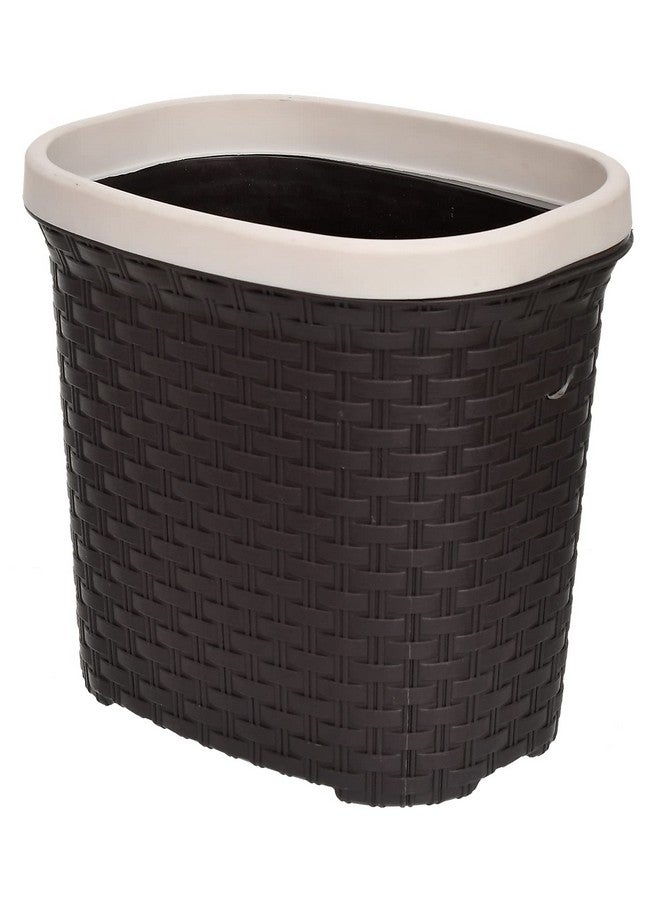 Kuber Industries Plastic Open Plastic Dustbin Without Lid|Garbage Bin, Trash Can, Waste Bin, 7 Litre (Brown) - Image 2