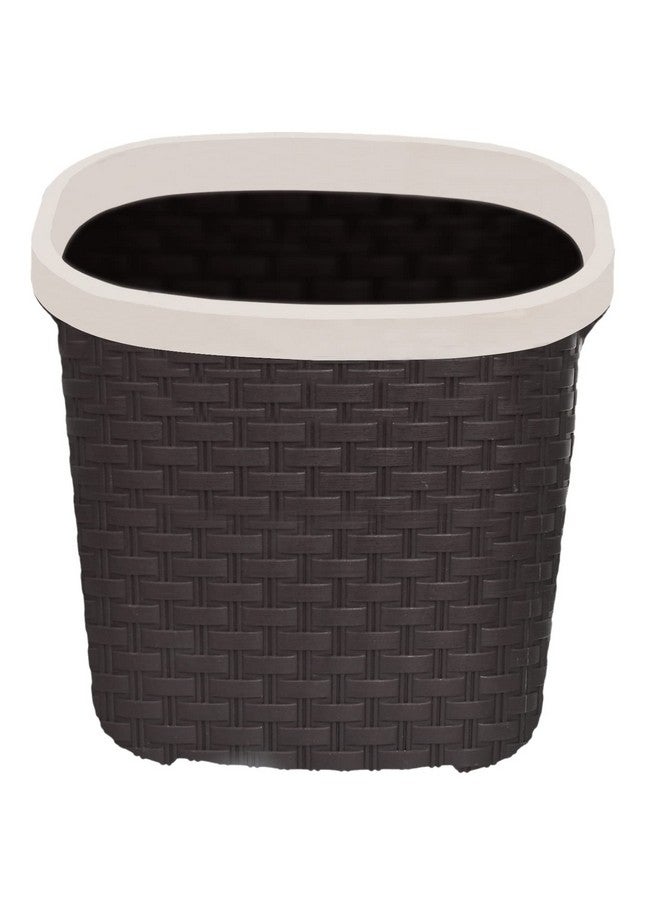 Kuber Industries Plastic Open Plastic Dustbin Without Lid|Garbage Bin, Trash Can, Waste Bin, 7 Litre (Brown) - Image 1