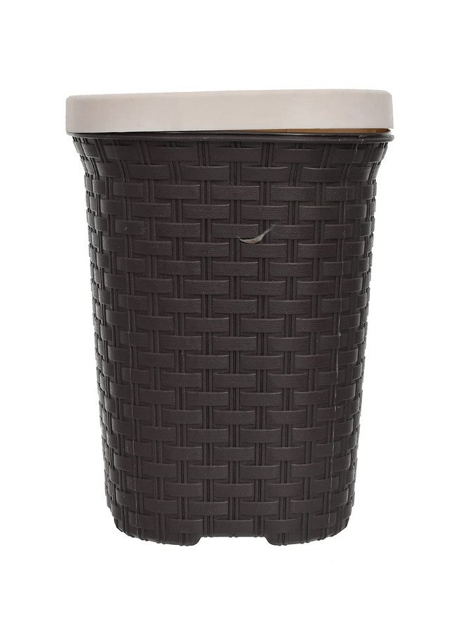 Kuber Industries Plastic Open Plastic Dustbin Without Lid|Garbage Bin, Trash Can, Waste Bin, 7 Litre (Brown) - Image 3