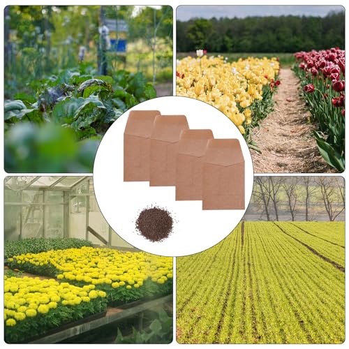 Tuhangcc 100 Pack Small Coin Envelopes Heavy Duty Self-Adhesive Kraft Seed Envelope Mini Parts Small Items Stamps Storage Packets Envelopes for Garden, Office or Wedding Gift 3.15"×3.5" - Image 2
