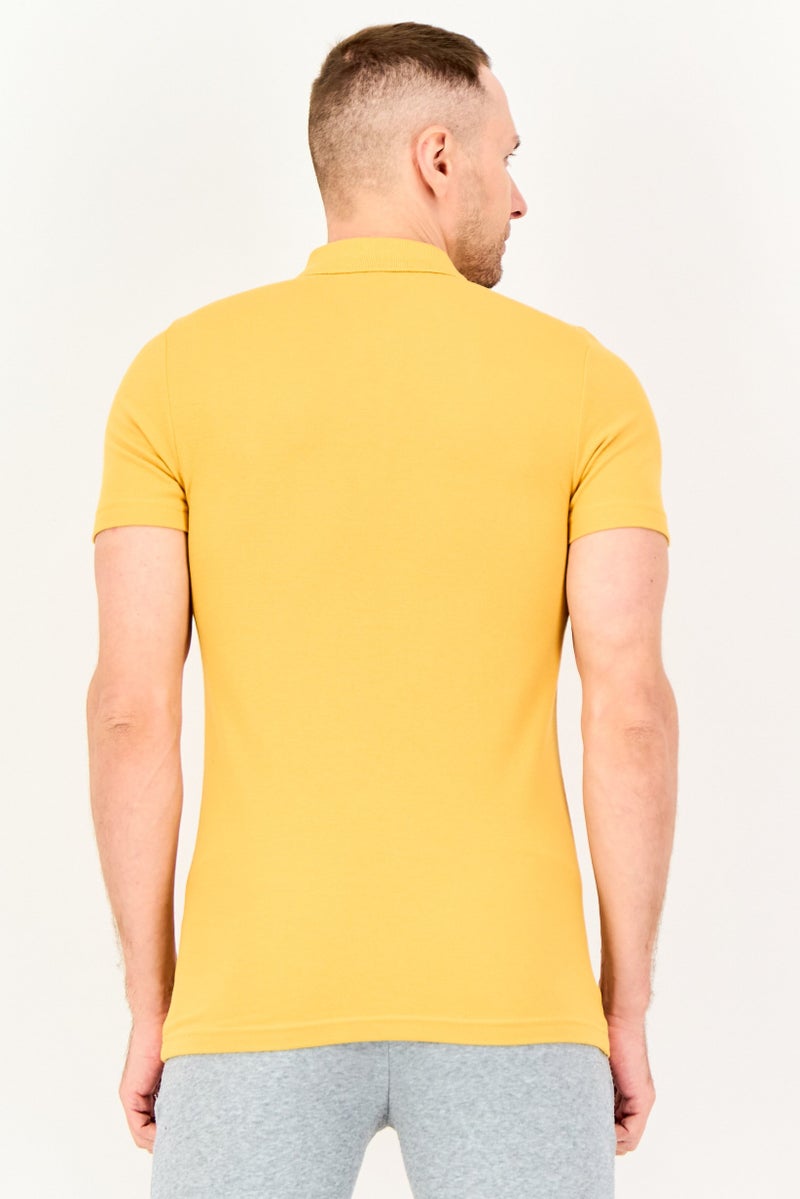 PUMA Men Slim Fit Short Sleeve Outdoor Polo Shirt, Mustard Yellow - Image 3