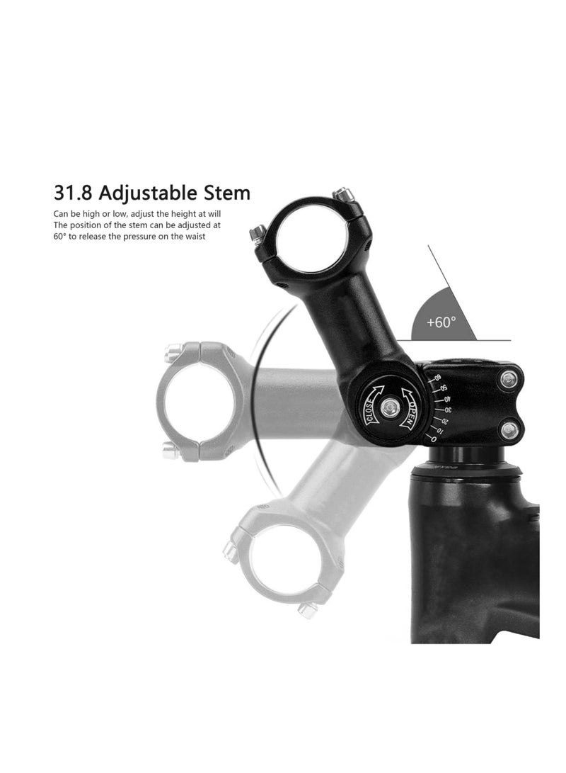 Zikra 31.8mm Mtb Bike Bicycle Stem, 110mm -60~60 Degree Adjustable, Light Weight, Bike Handlebar Stem Riser for Bicycle, Road Bike, Mtb, Bmx, Cycling, Reduce the Riding Load, Ride Easily(1 Pack) - Image 3