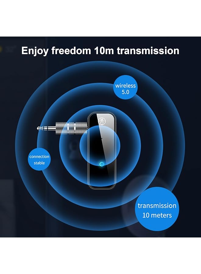 UOEPOWA Bluetooth 5.4 Transmitter Receiver For Airplane, Wireless Audio Adapter 3.5Mm Bluetooth Adapter Supports Airpods Or Headphone, Wireless Audio Transmitter For Planes, Airline, Travel (Silver) - Image 5