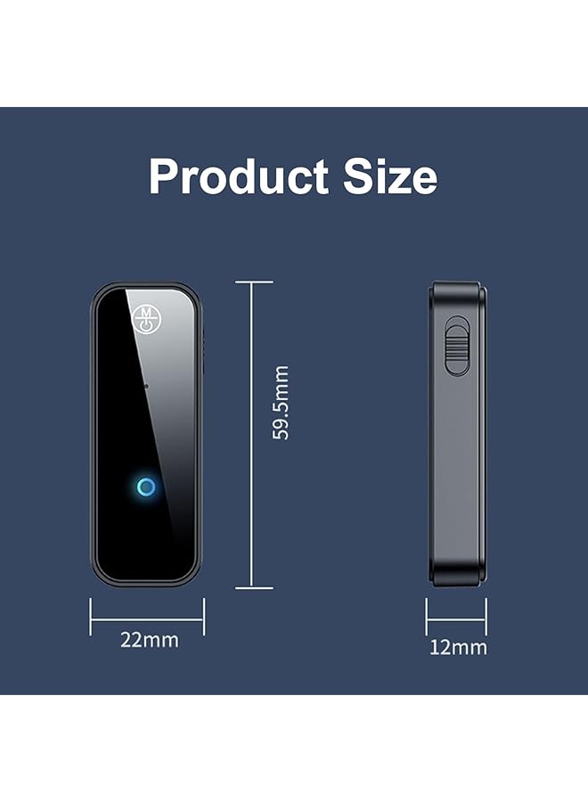 UOEPOWA Bluetooth 5.4 Transmitter Receiver For Airplane, Wireless Audio Adapter 3.5Mm Bluetooth Adapter Supports Airpods Or Headphone, Wireless Audio Transmitter For Planes, Airline, Travel (Silver) - Image 2