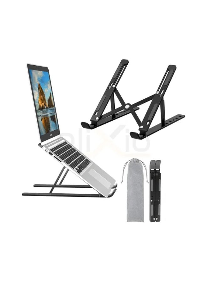 Folding Laptop Stand for Pad/Notebook | Multi-Size Adjustable, Hollow Heat Dissipation, Anti-Slip Silicone - Image 1
