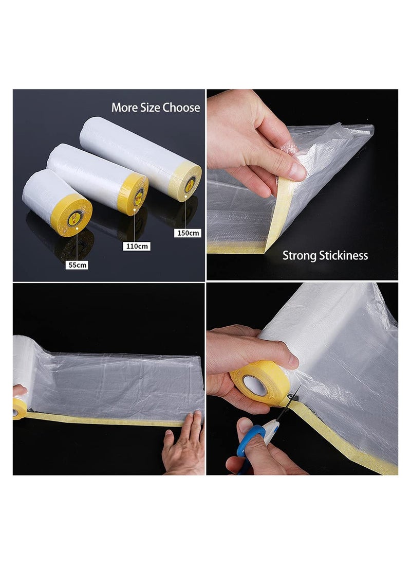 Generic Automotive Painting Masking Film and Tape Set 6 Pack with 3 Sizes for Easy Coverage and Protection  - Image 3
