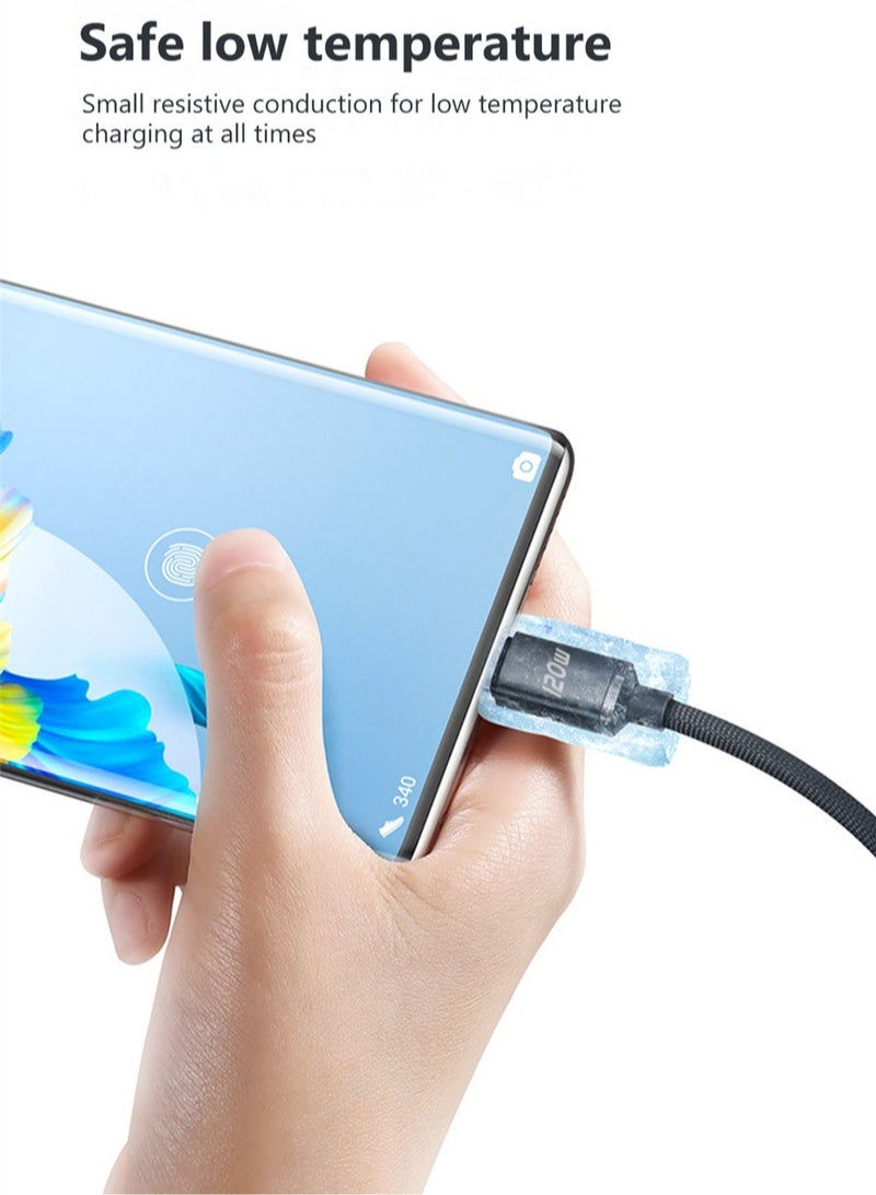 AROAQ USB C To Type C Cable, Lightweight Fast Charging Data Cord, Compact And Portable Fast Data Transfer Cable, Nylon Braided Data Cable For Mobile Phones Tablets, (1pc Purple, 2m Length) - Image 3