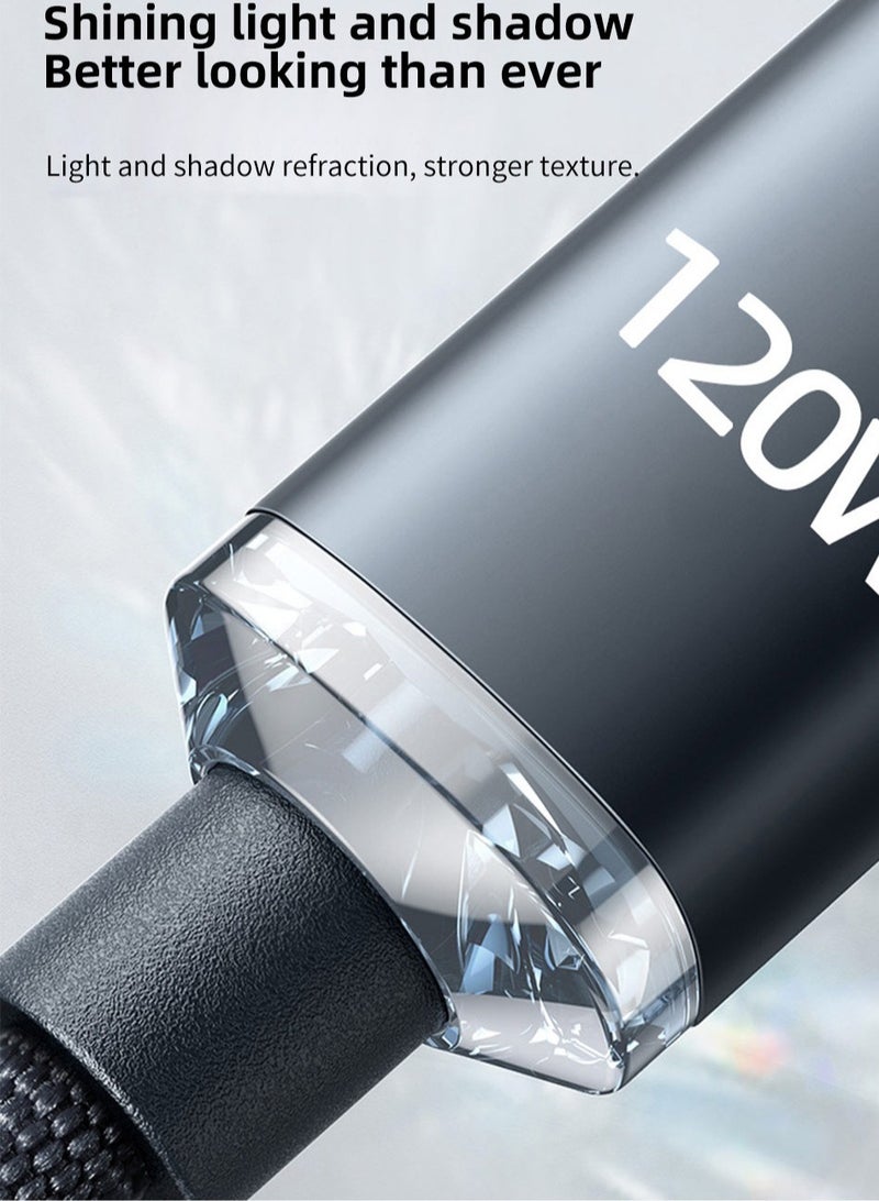 AROAQ USB C To Type C Cable, Lightweight Fast Charging Data Cord, Compact And Portable Fast Data Transfer Cable, Nylon Braided Data Cable For Mobile Phones Tablets, (1pc Purple, 2m Length) - Image 4