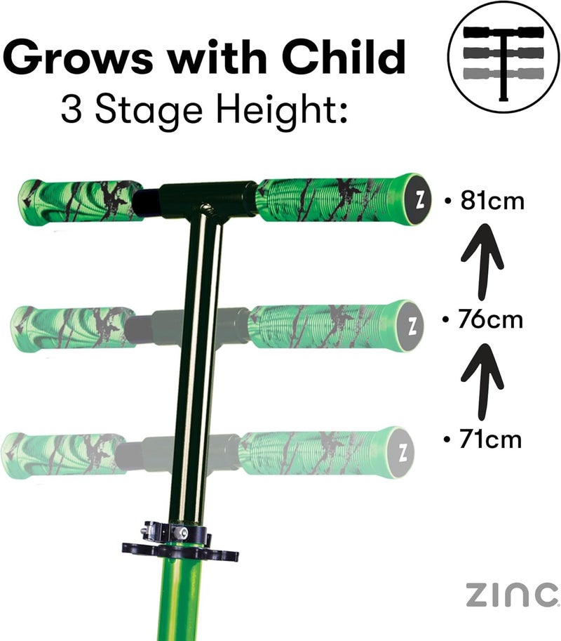 ZINC Two Wheeled Folding Light Up Scooter - Light up LED Wheels, Folding, Fold Down Handles, Non-Slip Deck, Height Adjustable, For Ages 3+, Great Gift Idea - Image 4