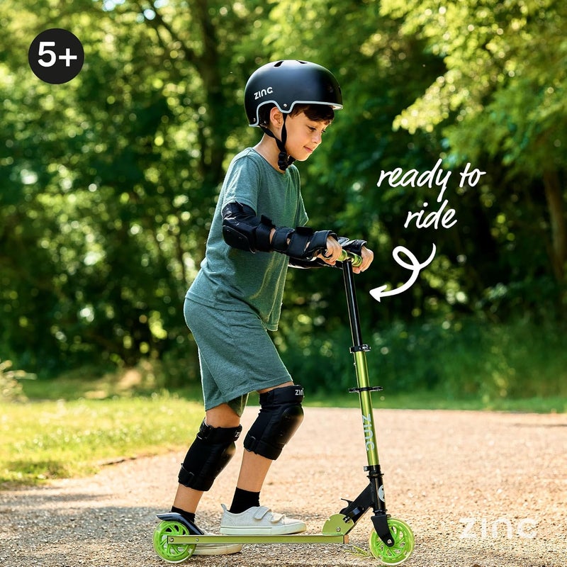 ZINC Two Wheeled Folding Light Up Scooter - Light up LED Wheels, Folding, Fold Down Handles, Non-Slip Deck, Height Adjustable, For Ages 3+, Great Gift Idea - Image 5