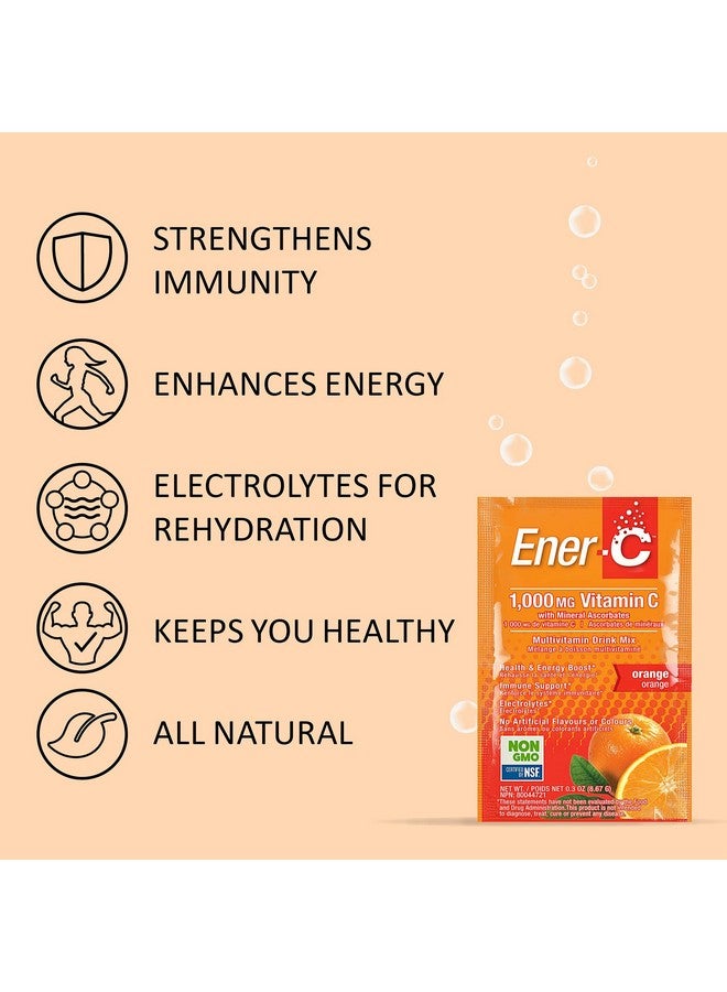 Ener-C Orange Multivitamin Drink Mix 1000Mg Vitamin C Nongmo Vegan Real Fruit Juice Powders Natural Immunity Support Electrolytes Gluten Free 30 Count (Pack Of 2) - Image 3