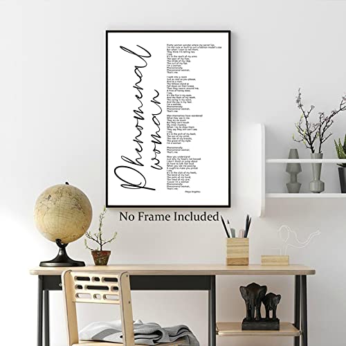 Pennclys Maya Angelou Quotes Wall Art Decor Black Woman Canvas Art Phenomenal Women Wall Decor Office Artwork Pictures Black People Inspirational Posters Prints for Office 16x24 Inch Unframed - Image 3