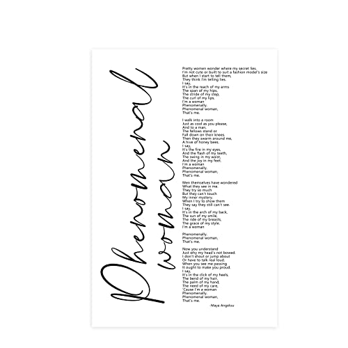 Pennclys Maya Angelou Quotes Wall Art Decor Black Woman Canvas Art Phenomenal Women Wall Decor Office Artwork Pictures Black People Inspirational Posters Prints for Office 16x24 Inch Unframed - Image 2