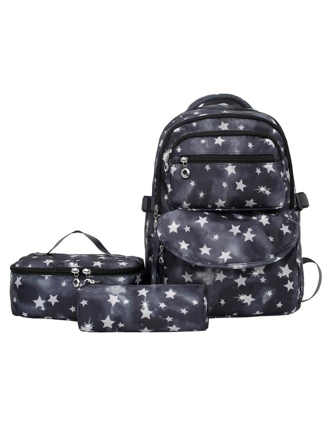 Simple Large-Capacity 3-Piece Backpack Set School Bag Shoulder Bag Pencil Bag Waterproof - Image 1