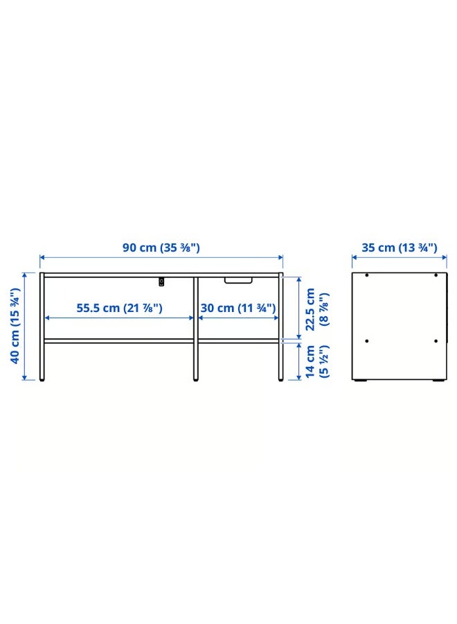 Selecto Hub TV Bench, Capacity 32kg White, 90 x 35 x 40 cm - Image 4