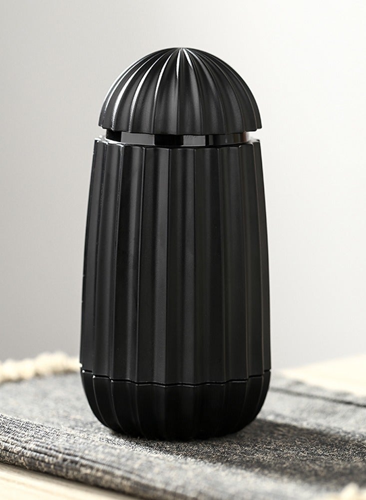 حامل أعواد أسنان قابل للسحب على شكل صبار وموزع أعواد أسنان أوتوماتيكي منظم تخزين لتزيين المطبخ أسود - Image 1