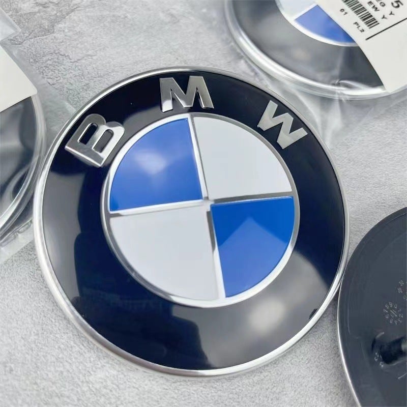 BMW Car Emblem Set - 82mm Blue-White Front Badge & 74mm Blue-White Rear  Badge - Image 2